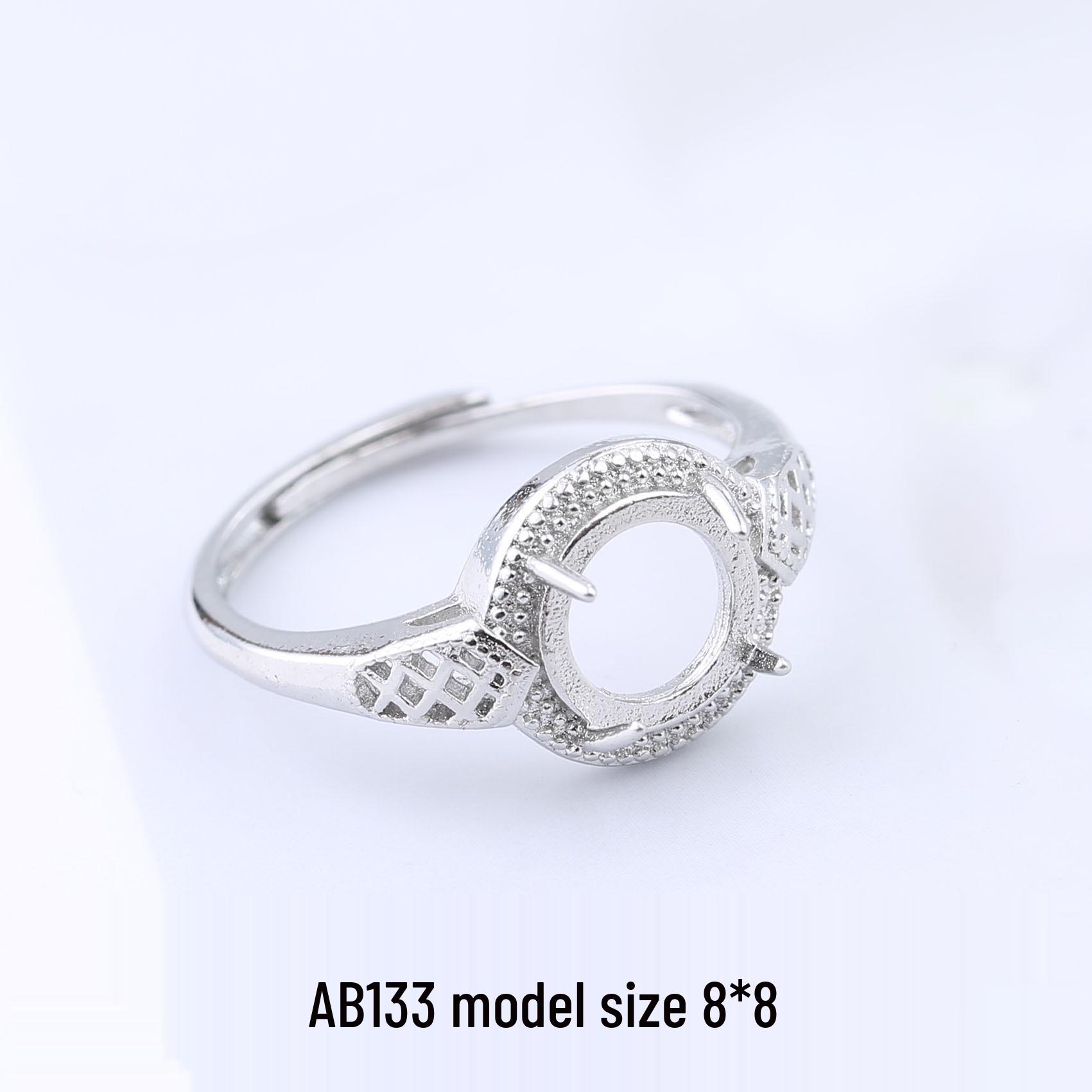 

Женское открытое кольцо с покрытием из белого золота для янтаря или драгоценных камней Adjustable Open