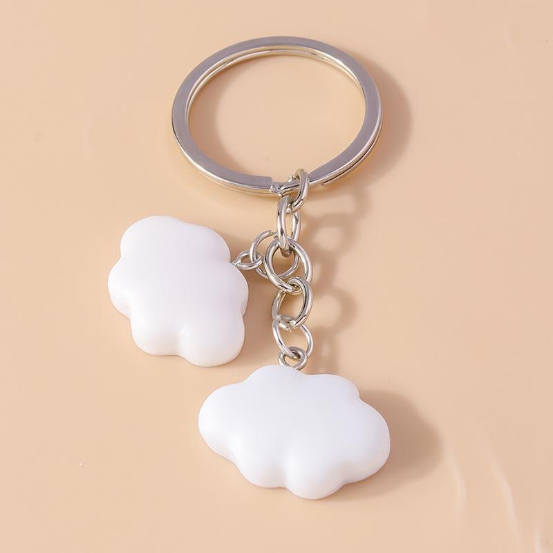 Cute Resin Canday Colors Cloud Keychain for Women Girls Rainbow Keyring Pendants Handbag Decor DIY Jewelry Accessories