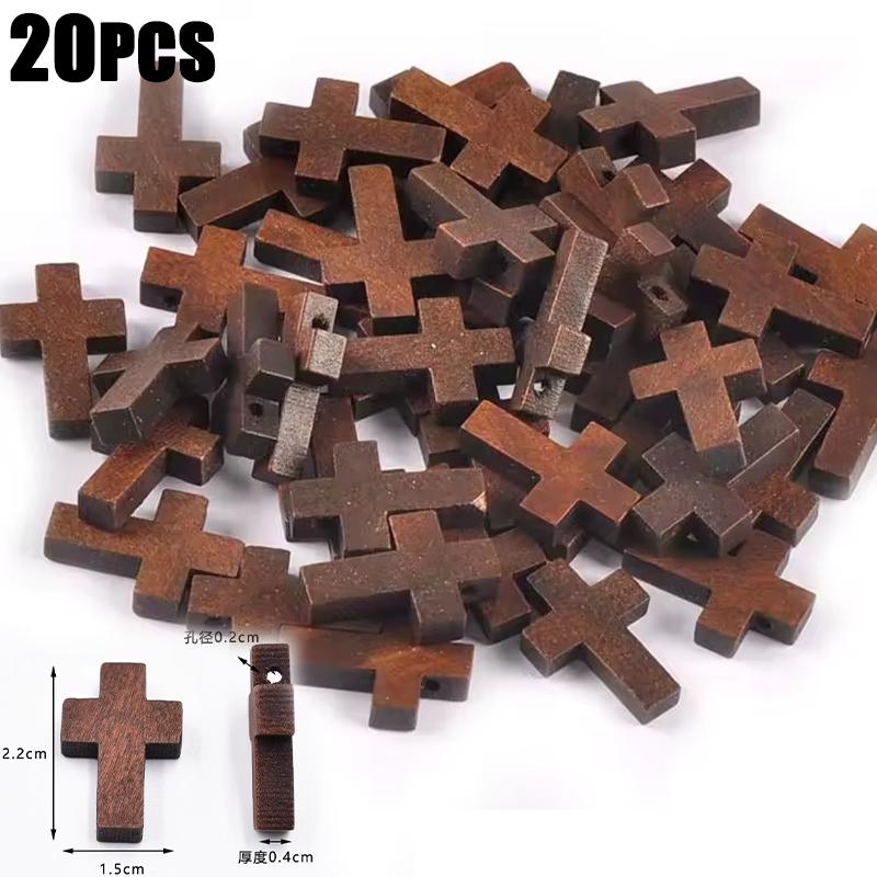

100pcs Natural Wooden Cross Decorations Ornaments Hanging Pendant Jewelry Kids Handmade Gifts Unfinished Wood DIY Craft Supplies