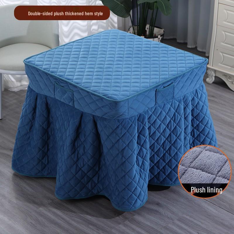 Plush Quilted Heated Fire Pit Table Cover: Winter-Ready Warm Blanket for Square Tables