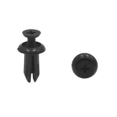 Clip, 0.2 Inch (5 Mm) Diameter, Black, Plastic, Mini Rivet, Push Type, Door