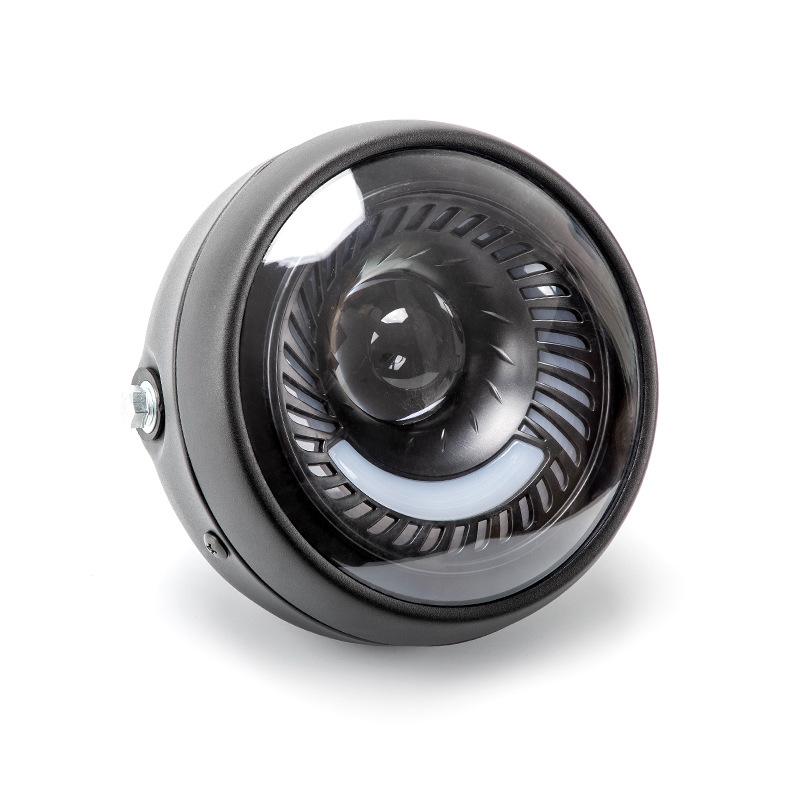 

Черная мотоциклетная фара 6,5 дюймов, ретро круглая, ближний/дальний свет, фара дневного ходового света, модифицированные детали чёрный