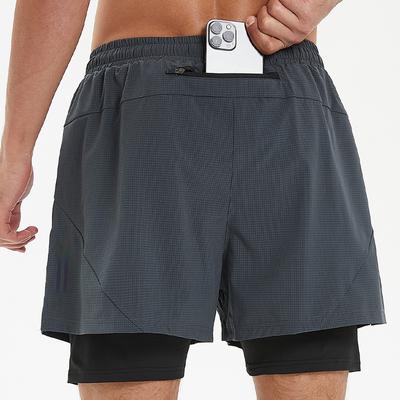 Sommer Marathon Herren Shorts Quick Dry Lauf Schweiß Hosen Fitness Sportswear Männlichen Fitness-Studio Atmungsaktive Kleidung Doppel Schicht Kurze