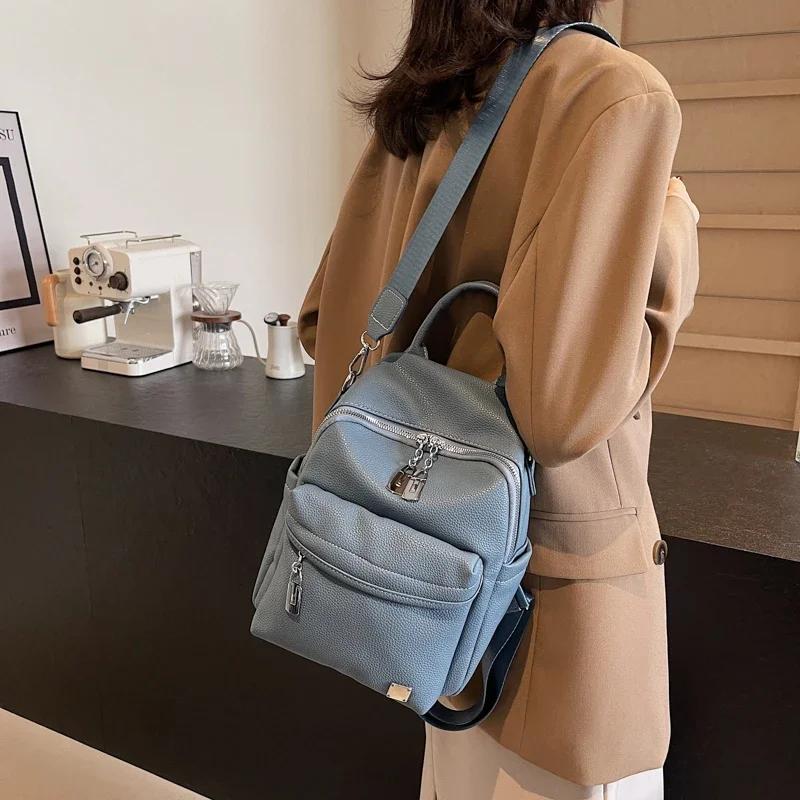 Graceful sense of luxury plutonium zipper solid large-capacity high-quality travel style backpacks