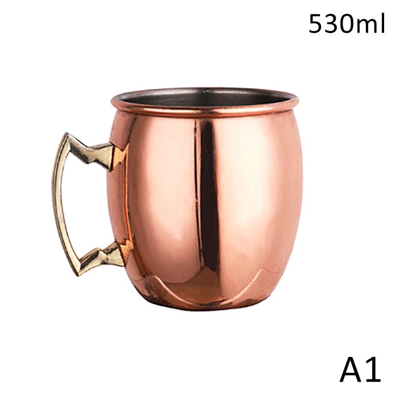 530ml Edelstahl Moscow Mule Becher Cocktail Weinglas Gehämmert Kupferfarben Bierkrüge Kaffeetasse Milchbecher Barbecher Trinkgeschirr Langlebig