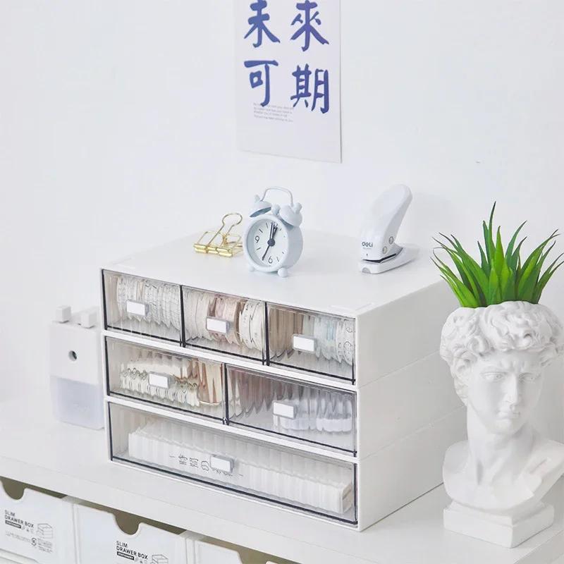 Stackable Plastic Drawer Organizer Modular Makeup Jewelry Storage Box Office Desktop Free Combination Stationery Organizer