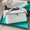 19cm Top Grain Leather Crossbody Bag Women Small Square Makeup Daily Use