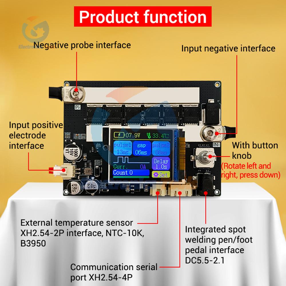 ZK-XW2 Tragbares Punktschweißgerät Dual-Impuls-Upgrade 3000A Punktschweißmaschine DIY 18650 Lithium-Batterie Nickelstahl Kupferblech