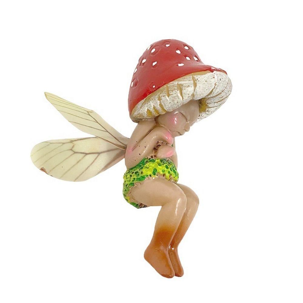 

Fairy Artwork Mushroom Fairy Home Decor Garden Decoration Small Statue Fairy Ornament Resin Crafts 1pcs