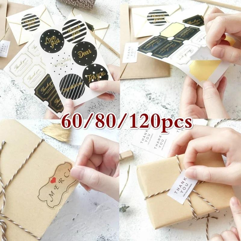 10 Sheets Fashion Classic Blessing Words Gilding Style Adhesive Baking Seal Sticker for Party Favor Gift Bag Candy Box Decor