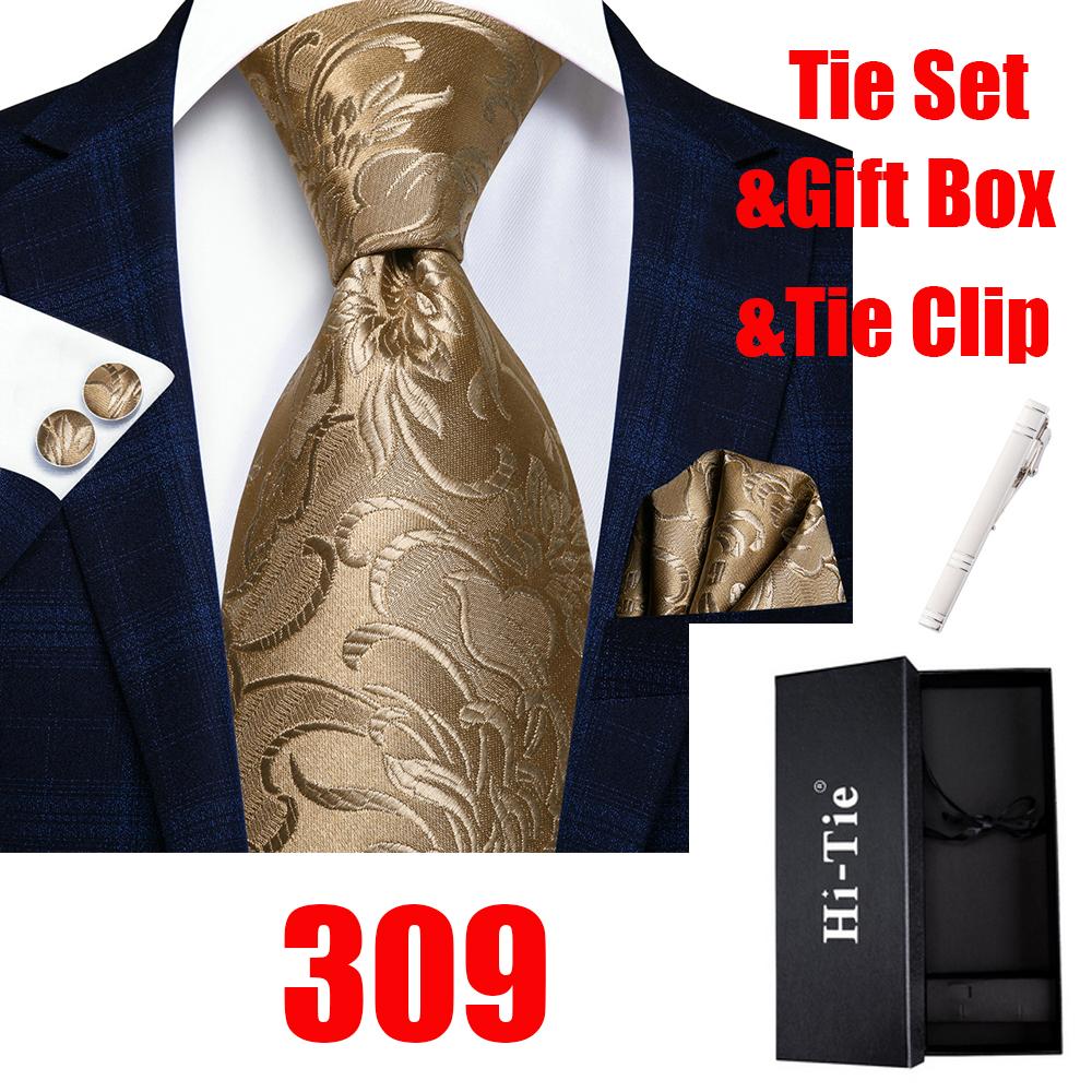 Hi-Tie 20 Stile, modische Herren-Krawatte, Paisley-Krawatte, Taschentuch, Manschettenknöpfe, Geschenkbox