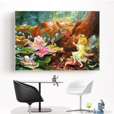Pintura de diamante redonda completa fadas 5d faça você mesmo bordado de diamante ponto cruz