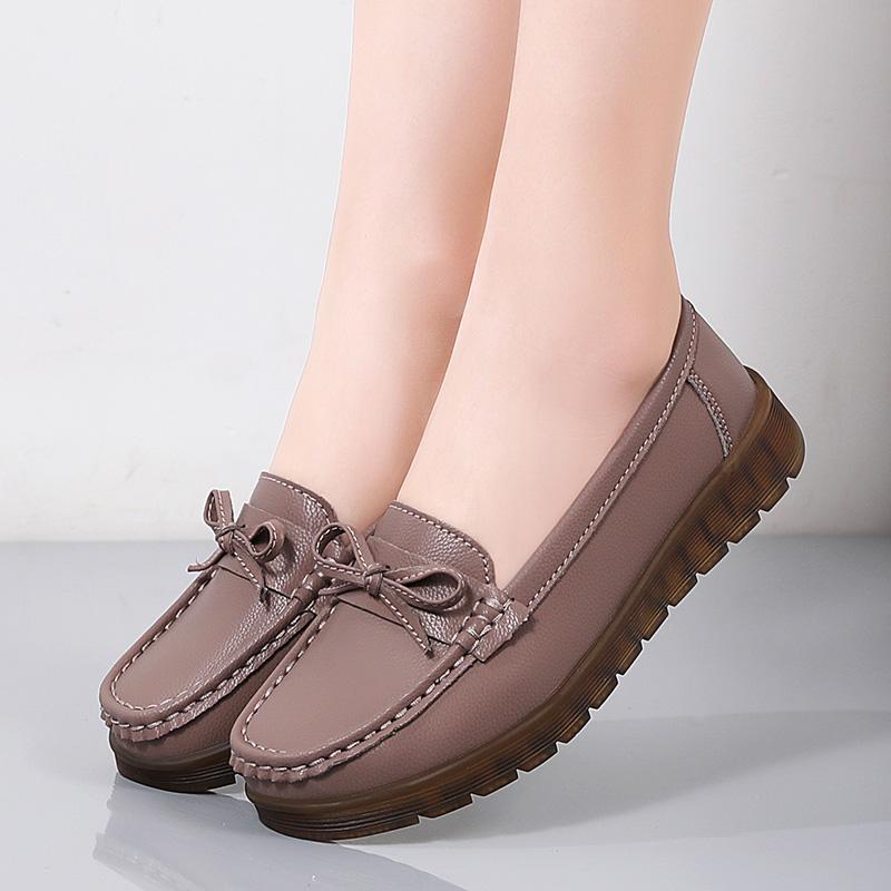 Fashion Handmade Comforty Fashion Sneakers Women Flats Soft Lightweight Leather Casual Shoes Nurse Slip On Loafers Breathable Mom Shoes