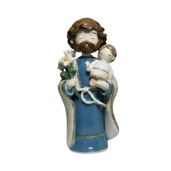 Статуя Святого Семейства Св. Иосиф с Младенцем Иисусом Дева Мария Смоляная Фигурка Напольная Рождественская A