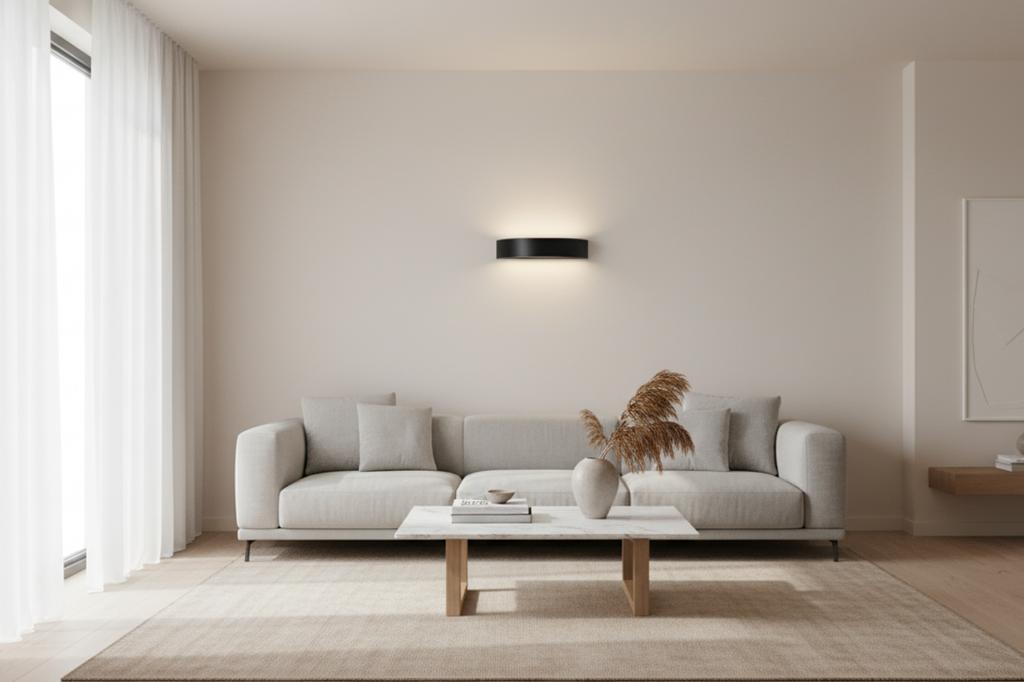 Wooden Wall Lamp LEJA Semi-ceiling Lamp Matte Black