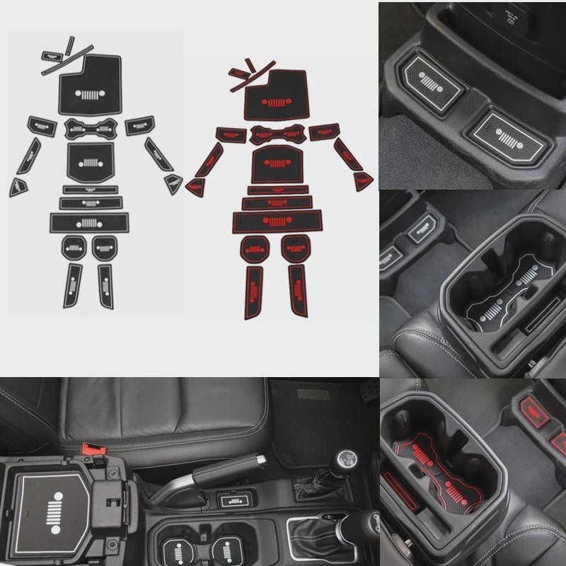 for Wrangler JL 2018-2023 Automotive Interior Rubber Mats Automotive Style Accessories Red and White
