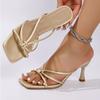 Large Size Mid Heeled Sandals For Women, Simple And Versatile Women's Shoes