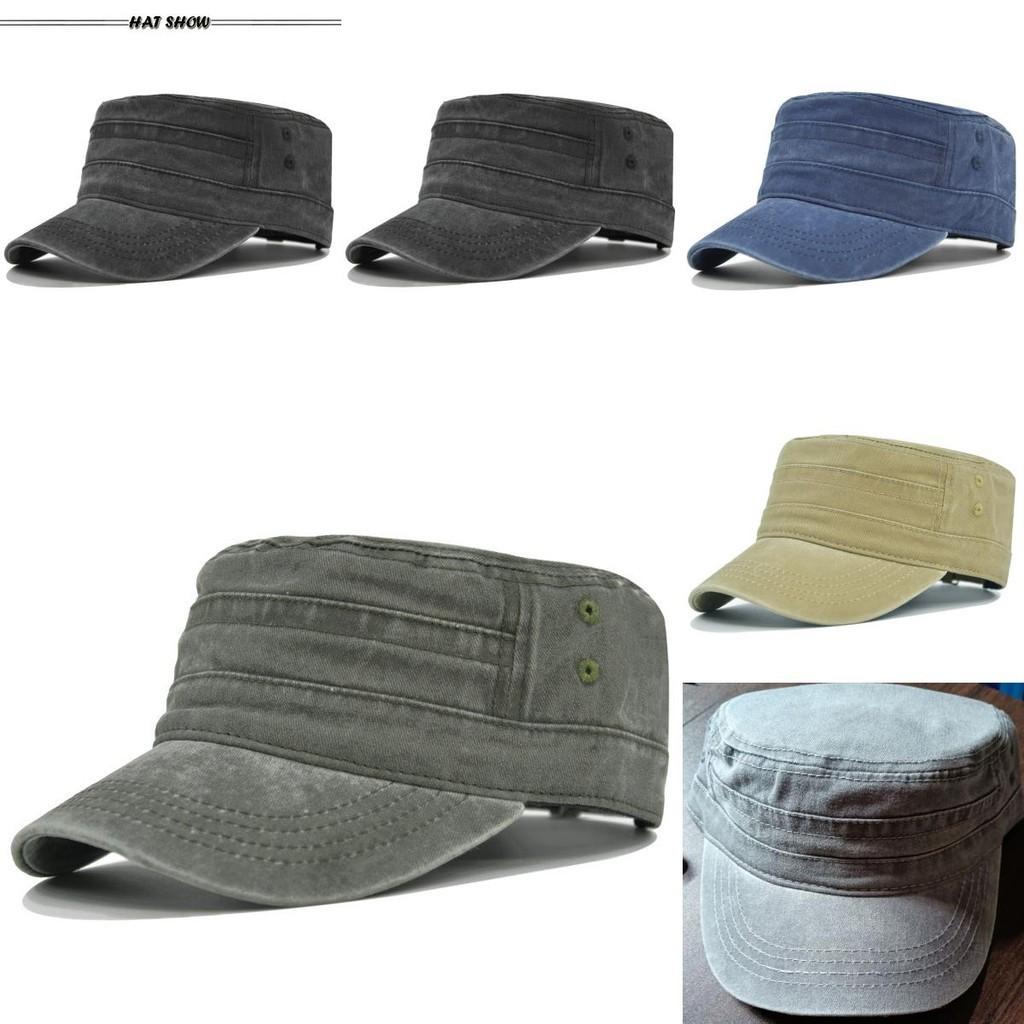 High Quality Men's Military Cap In Khaki Spring Washed Cotton Fashionable Summer Sun Hat