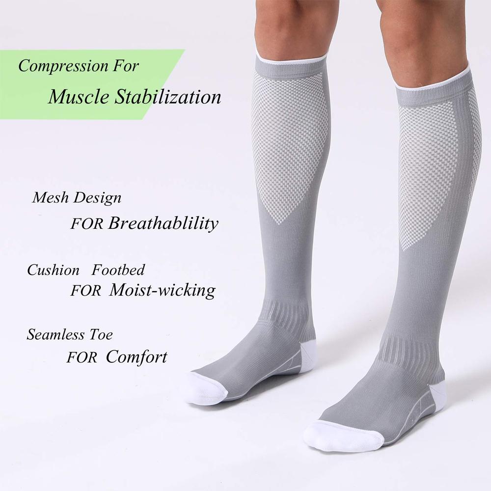 1 Pair Compression Socks For Women And Men 20-30Mmhg - Circulation Support Socks