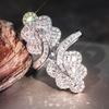 Huitan Special Design Women Ring Inlaid Shining Cubic Zirconia Fashion Luxury Wedding Party Accessories Charming Elegant Jewelry