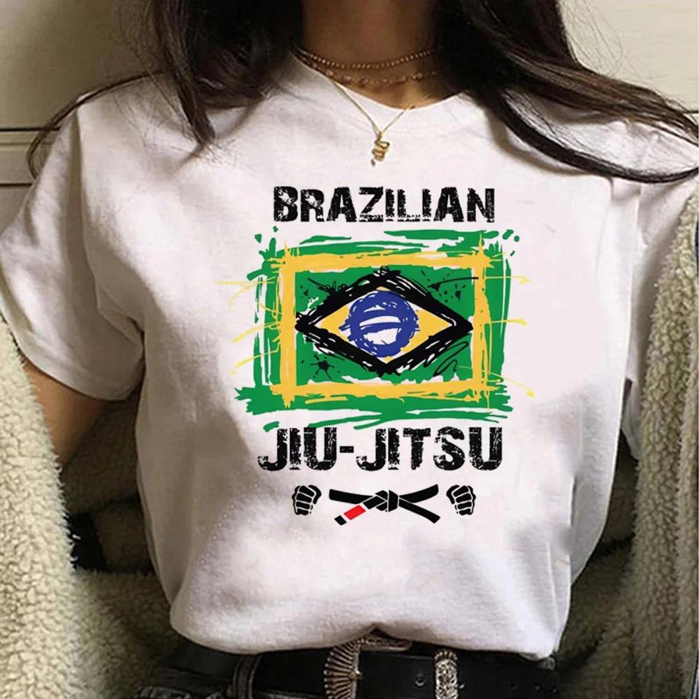 

Bjj Jiu Jitsu Print TShirt Crew Neck Short Sleeve TShirts Casual Tops Womens Loose Sleeved Fashion Trendy Clothing Summer M