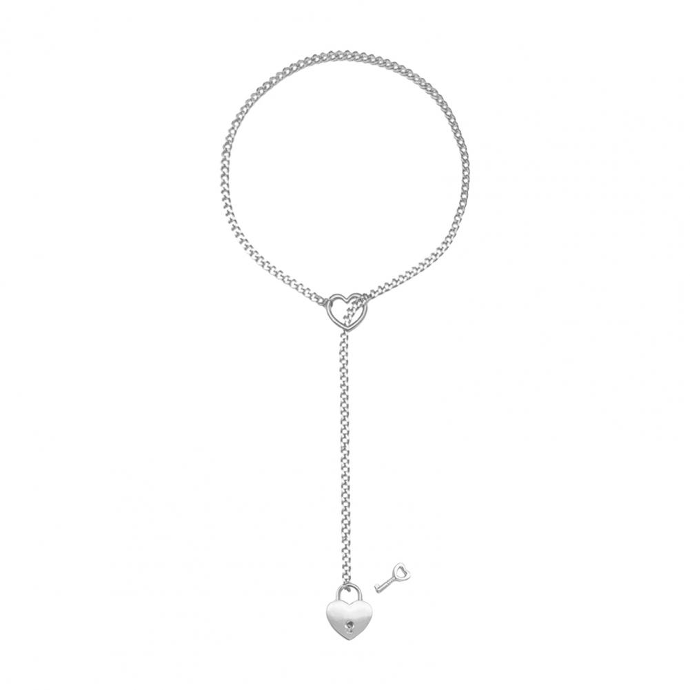 Hop Necklace Stylish Heart Pendant Necklace for Women Adjustable Hop Jewelry Stainless Steel Rock Star Singer Neckpiece for Club