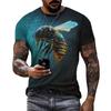 Honeycomb Bee Pattern T-shirt Fashionable 3D Printed T-shirt Summer Men's Casual Street Top