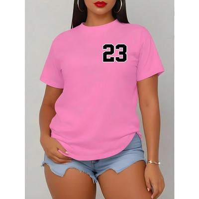 Women's Casual Short Sleeve T-Shirt, Comfortable, Round Neckline, Short Sleeve, Fashion Streetwear Digital Top For Women