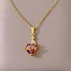 New European and American Luxury Necklace for Women with A Sense of Luxury, Thorny Heart, Red Zircon Jewelry, and Headwear