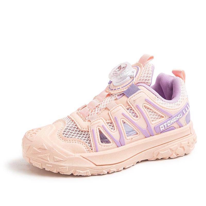 

Детская дышащая и модная спортивная и досуговая обувь с каркасом для походов на открытом воздухе Детская обувь с одинарной сеткой 37 розовый/фиолетовый