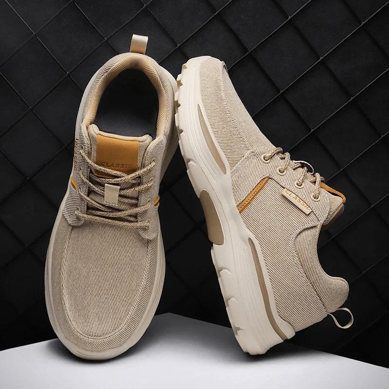 Fashion Men's Casual Shoes Canvas Breathable Loafers New Male Comfortable Outdoor Walking Shoes Classic Men Shoes Large Size Sneakers