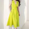Women's Spring New Fashionable Temperament and Elegant Slim V-neck Dress