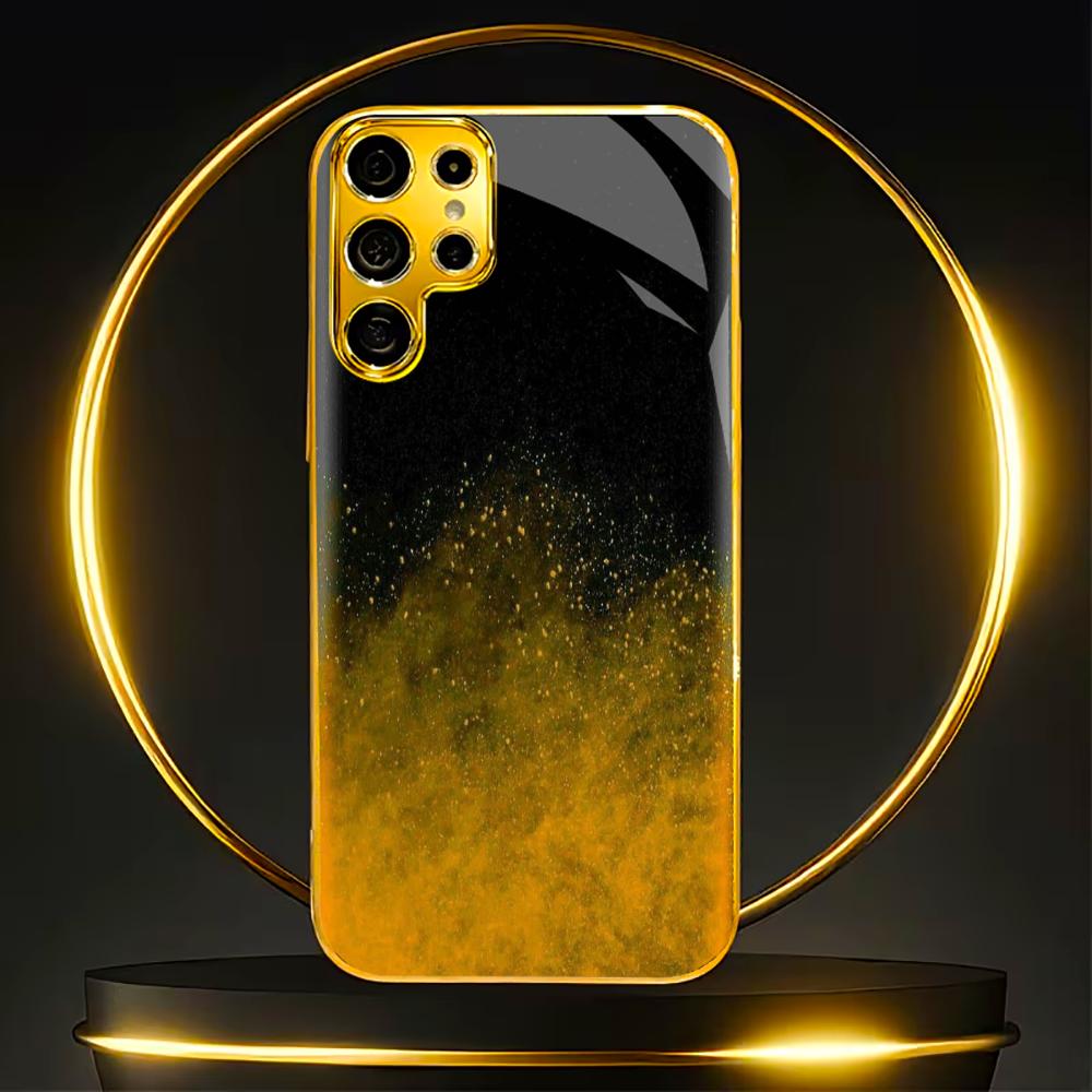 

Black gold faddish cellphone new Bestseller model PhoneCase Glass PhoneCase for Samsung Galaxy S26 S25 S24 S23 S22 FE,Ultra,Plus GalaxyS25