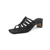 Fashion New Summer Slippers Open-toe Slippers for Women Fashion Square Toe High Heels Ladies Shoes Gladiator Shoes Slippers Sandals