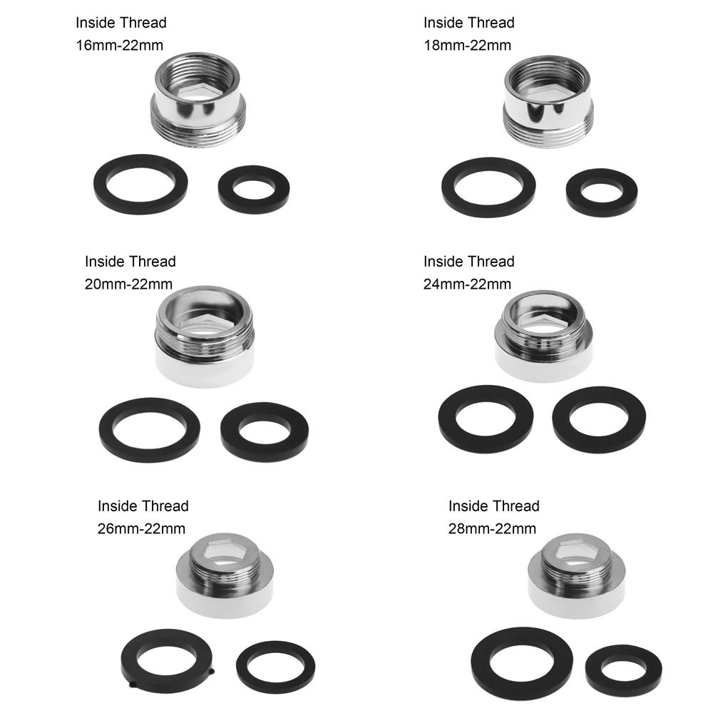 16/18/20/22/24/28/mm To 22mmTap Aerator Connector Metal Outside Inside Thread Water Saving for Kitchen Faucet with Gaskets