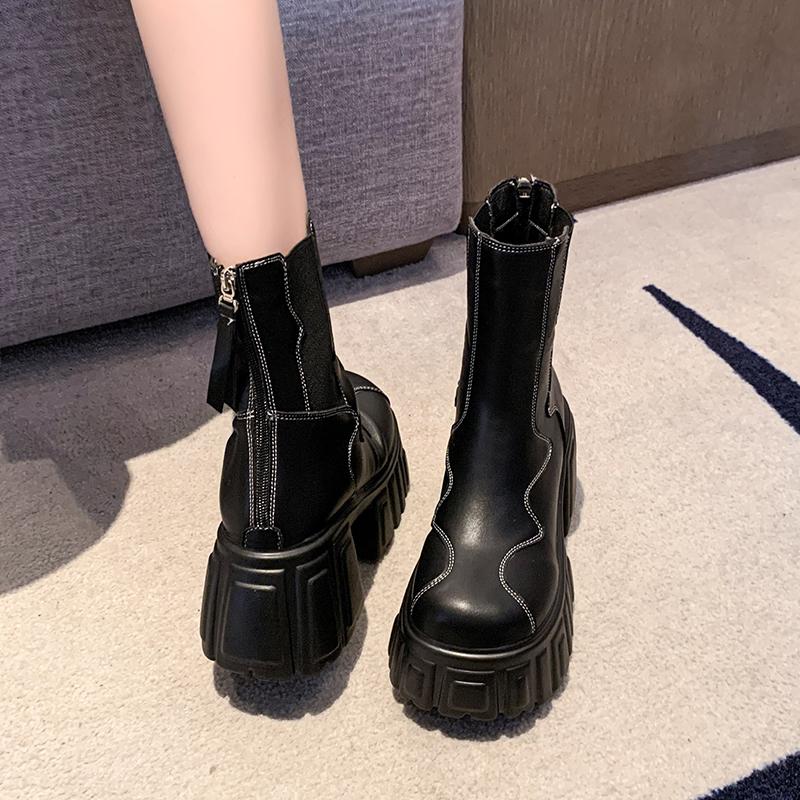 

Chelsea Boots Women s Thi Bot High Heel Boots Autumn Winter Ort Boot Briti Sle Ultra High Heel Chunky Heel 39