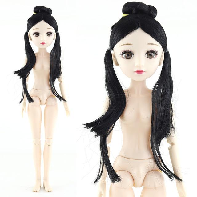 Poupée BJD 60cm Avec Maquillage, Cheveux Longs Bouclés Et Robe - SISON BENNE