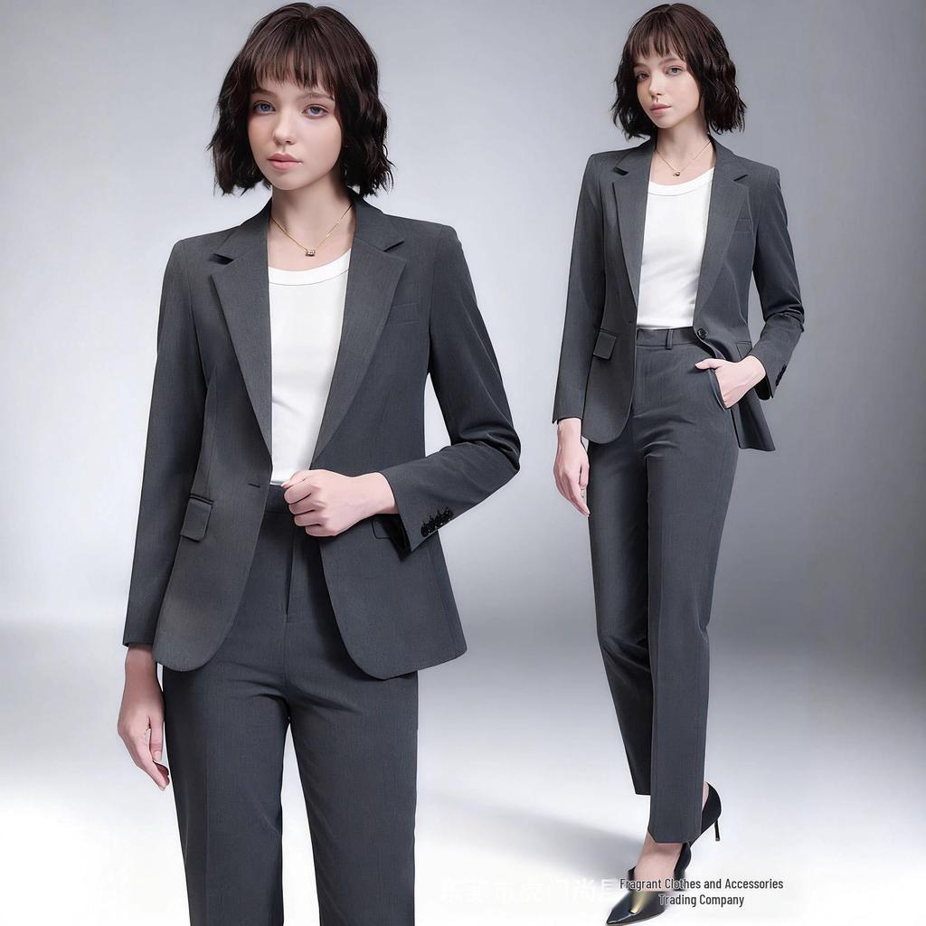 2025 Autumn/Winter Women's Korean-Style Tailored Commuter Suit Set: Elegant, Waist-Slimming, OL Fashion