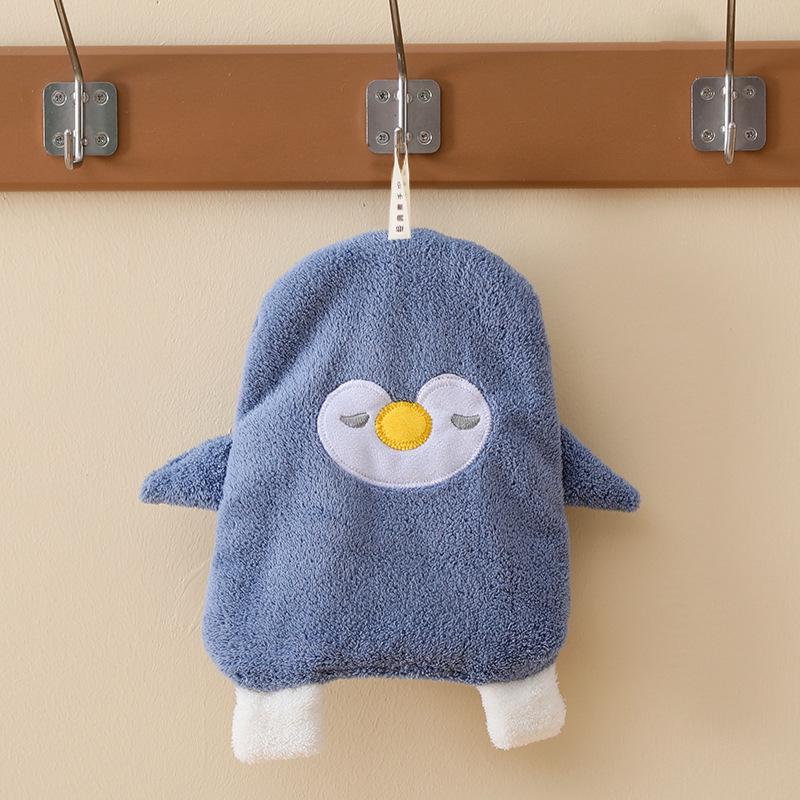 Cute Penguin Hanging Hand Towel for Kitchen & Bathroom - Soft & Absorbent for Kids