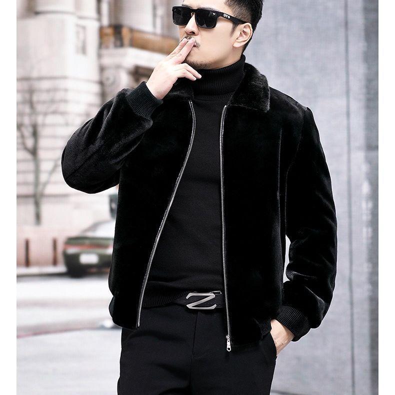 Nerzmantel für Herren, ganzer Nerzimitationspelz, Herrenbekleidung, Herrenmantel, Winter, neue Nerz-Fleecejacke