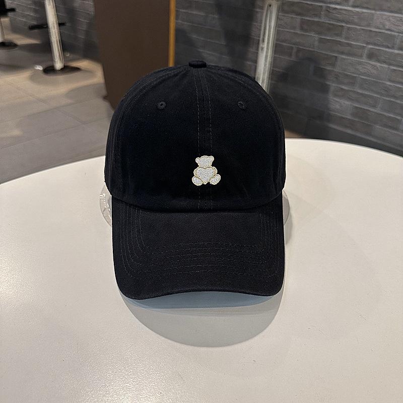 Baseball Cap Women Simple Love Bear Embroidered Baseball Cap Outdoor Street Youth Couple Hat Sports Cap Adjustable