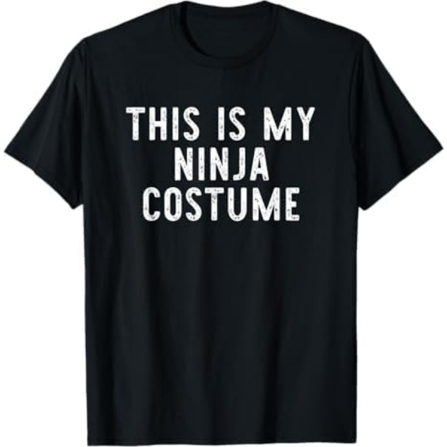This is My Ninja Halloween Costume Easy Lazy T-Shirt Khan Mens Womens Tank Top Sweatshirt Hoodie 452 Black S