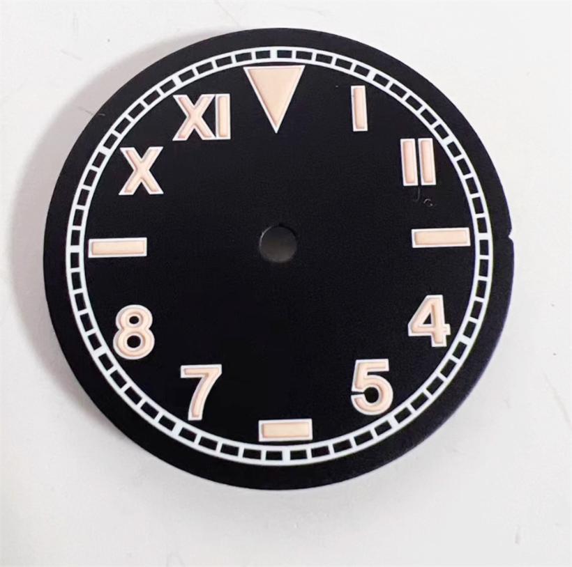 28,5 мм Циферблат часов Зеленая подсветка Подходит для NH35A NH36 4R36 Механический механизм Черный циферблат Аксессуары для часов