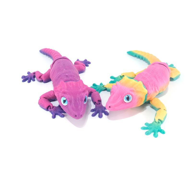 3D Printing Simulation Lizard Chameleon Toy Realistic Eyes Colourful Lizard Limbs Joints Movable Home Decoration Creative Gift