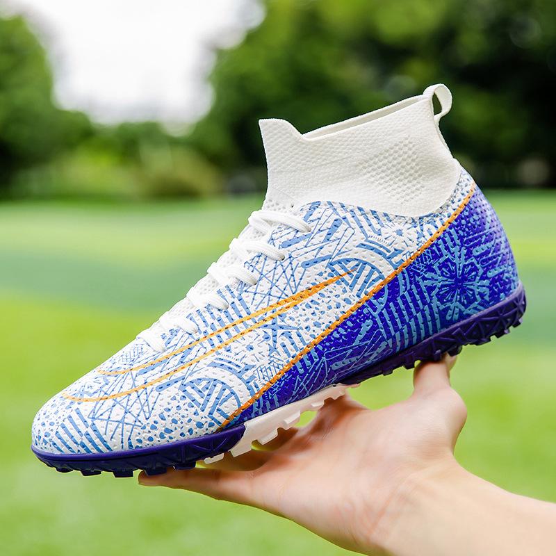 Football Shoes Men's Autumn High Top Long Shattered Nails Student Children Boys Professional Training Amazon Football Shoes