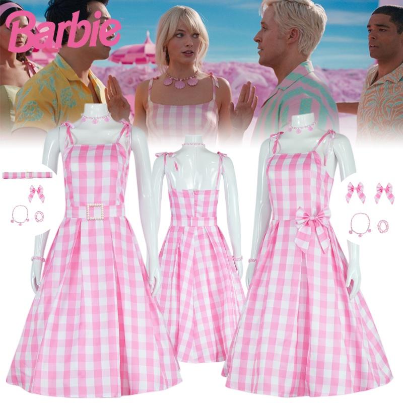 2023 Summer Season Barbie Cosplay Dress With Tight Polyester Fabric