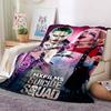 This 3DThe new Suicide Squad printed blanket is a warm and comfortable flannel blanket suitable for bedrooms, sofas, beds, chai