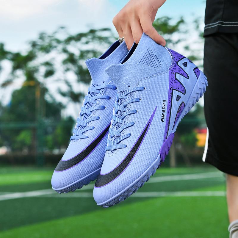 Football shoes men's autumn high-top spikes broken nails student children boys professional training football shoes