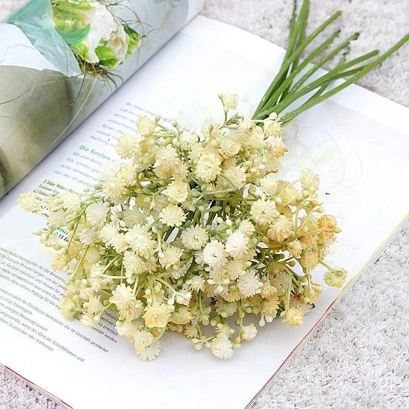 10 ks 32cm Gypsophila Ruční Měkký Pryžový Pocit Umělé Květiny Kytice Svatba Domácí Dekorace Plastová Simulace Falešná Květina