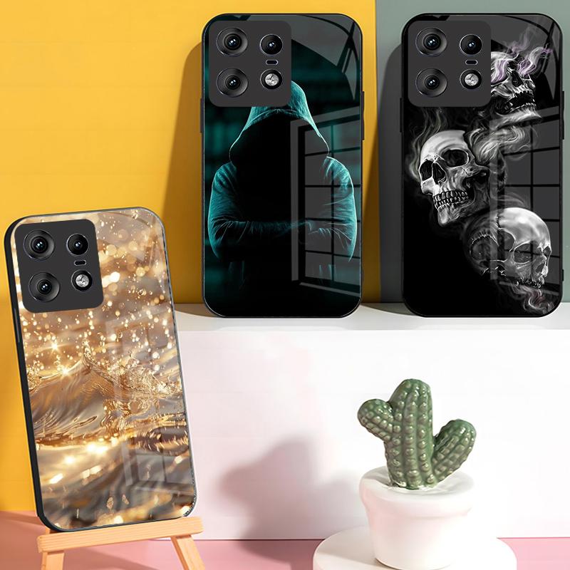 Luxury Tempered Glass Case For Motorola Edge 50 Pro Neo Fusion Ultra Phone Cover S50 X50 Ultra 5G Full Protective Shell Fundas